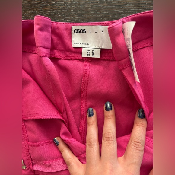 💥GGG SALE💥ASOS Bright Pink Wide Leg Pants - Picture 8 of 11